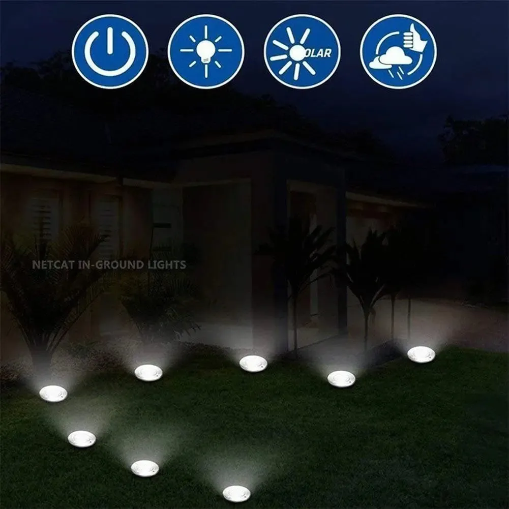 LED Solar Underground Light Waterproof Outdoor Garden Path Spot Recessed Inground Lighting IP44 Solar Light