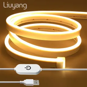 Liuyang Touch Control LED Neon Lights Strip, USB Powered Dimmable Rope Lights, Neon LED Strip Light, Flex Waterproof Neon Sign For Indoors Bedroom TV Backlight Cabinets DIY Decor