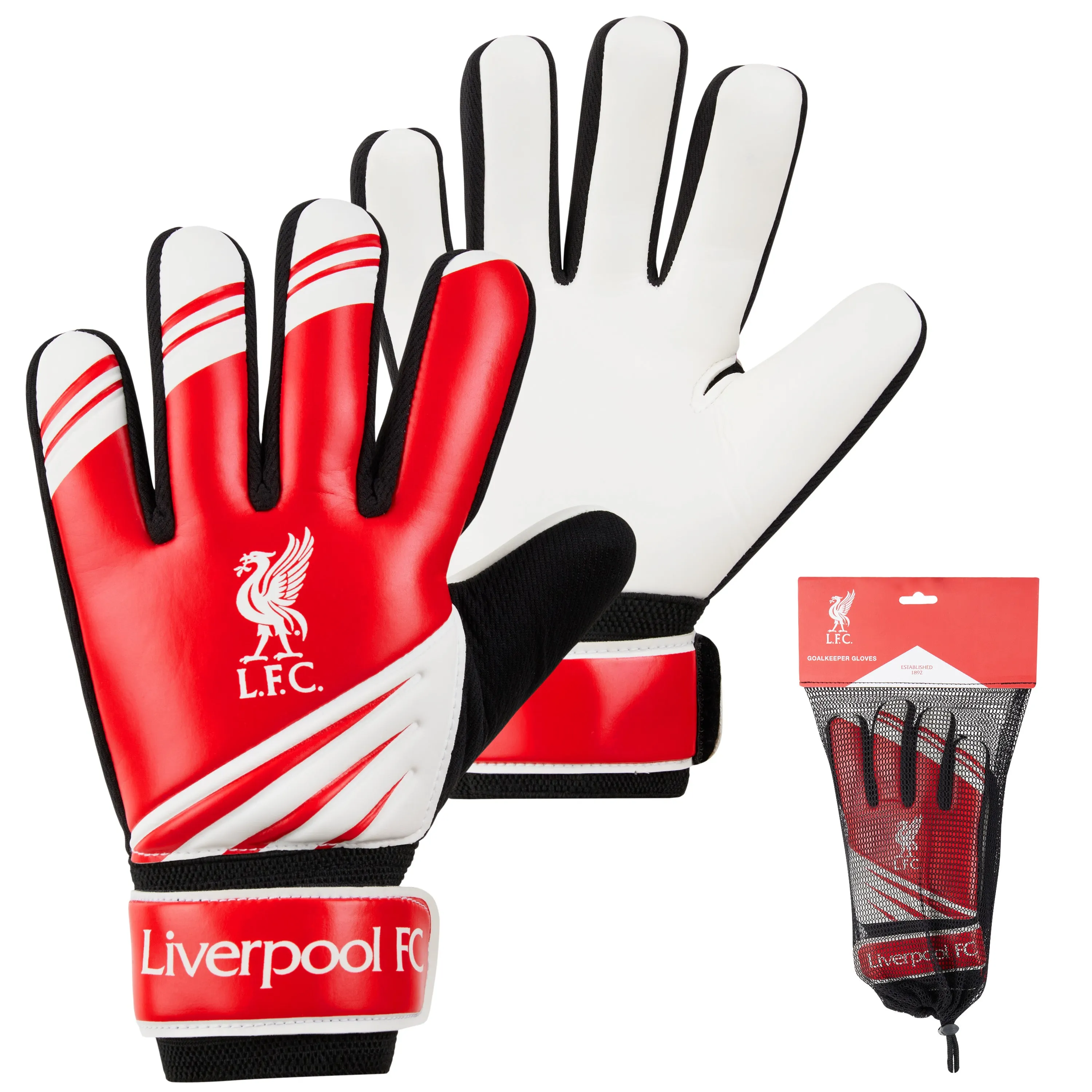 Liverpool F.C. Goalkeeper Gloves for Kids Teenagers - Size 5