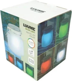 Luume Glass Mason Jar Multi Coloured Solar Light