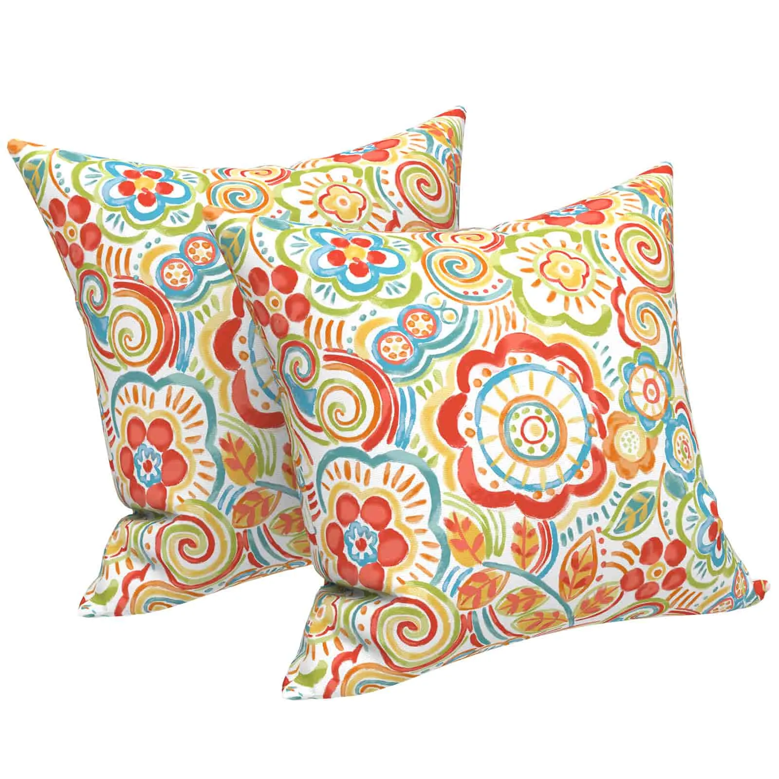 LVTXIII Outdoor Throw Pillow Covers 18" x 18" Flower Multi (Pack of 2)