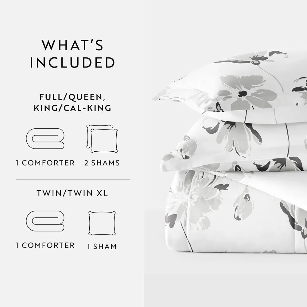 Magnolia Grey Patterned Down-Alternative Comforter Set - 12 Days of Deals