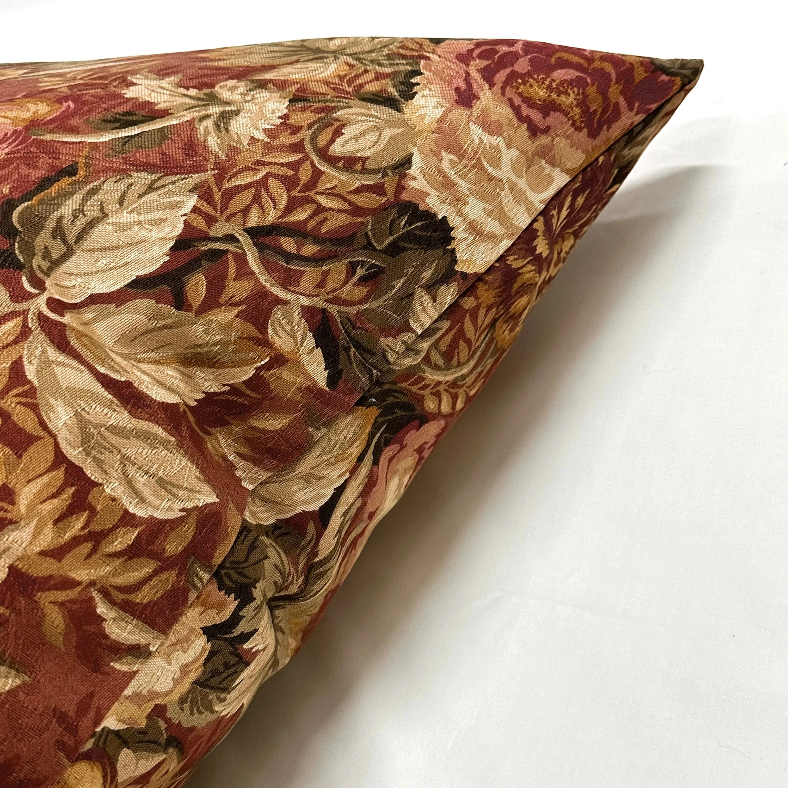 Maroon Country Floral Throw Pillow Cover 24x24