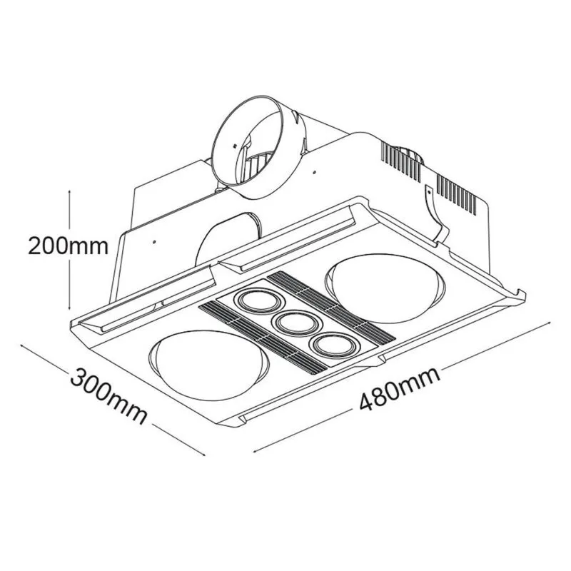 Martec Profile Plus 2 3-in-1  Bathroom Heater with Exhaust Fan - White