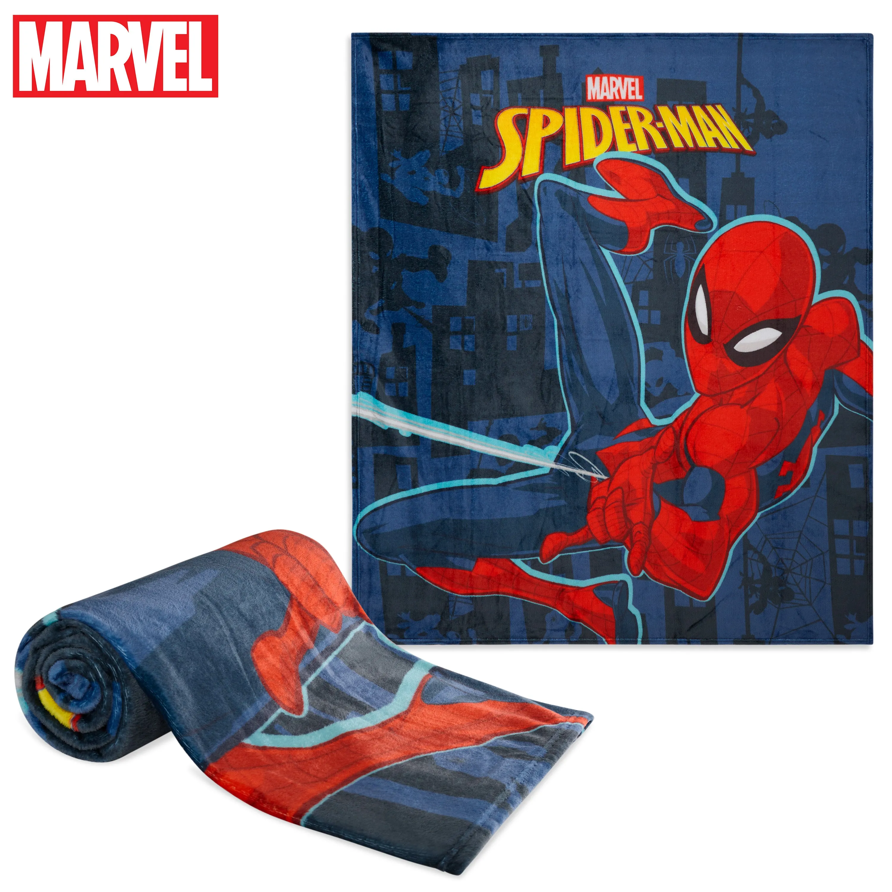 Marvel Spiderman Super Soft Fleece Blanket - Blue Spiderman