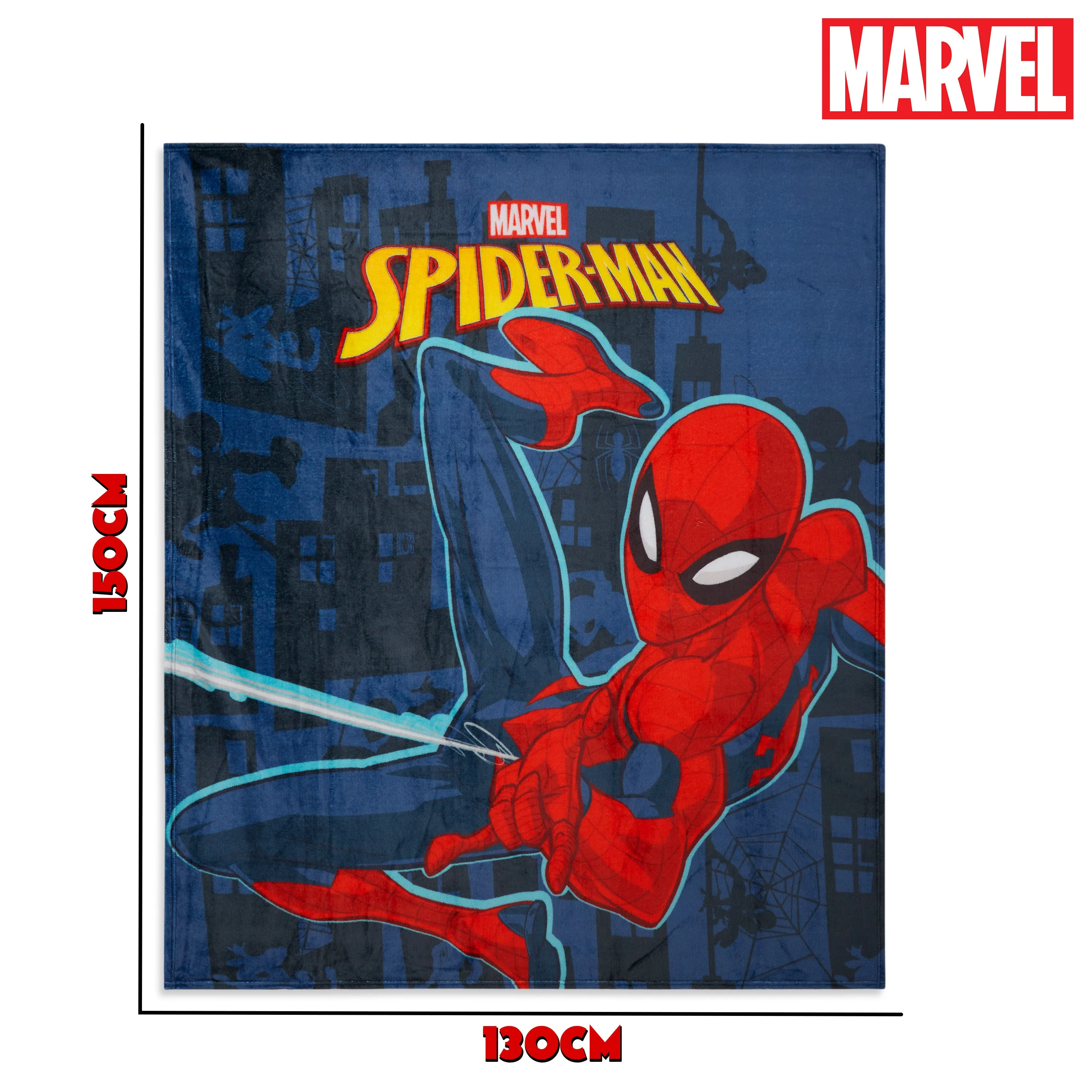 Marvel Spiderman Super Soft Fleece Blanket - Blue Spiderman