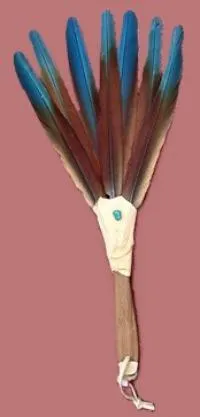 McCaw 7-Feather Turquoise stone Fan