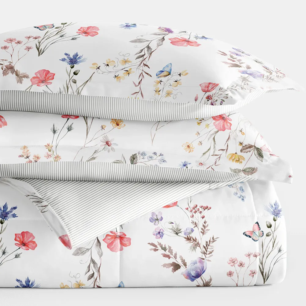 Meadow Floral Reversible Down-Alternative Comforter Set - 12 Days of Deals