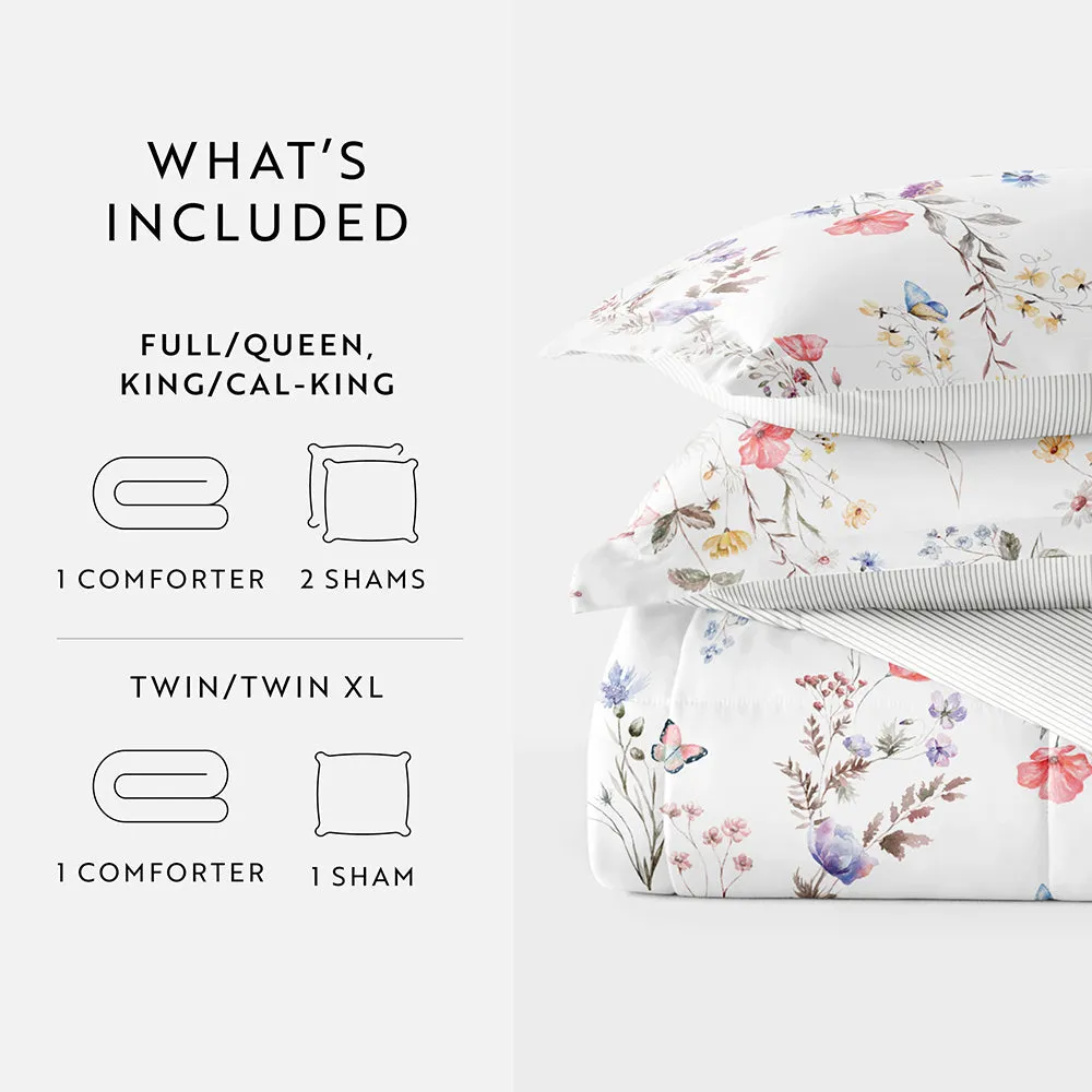 Meadow Floral Reversible Down-Alternative Comforter Set - 12 Days of Deals