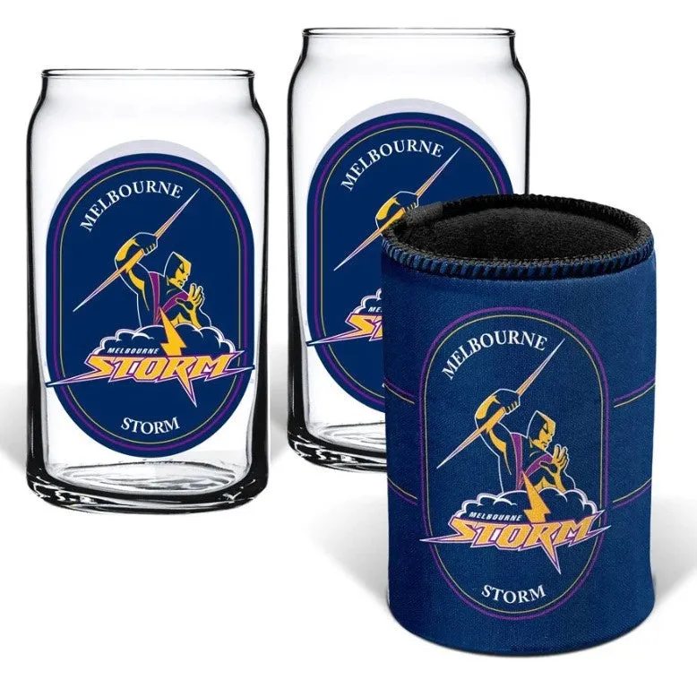 Melbourne Storm NRL Can Glasses & Can Cooler