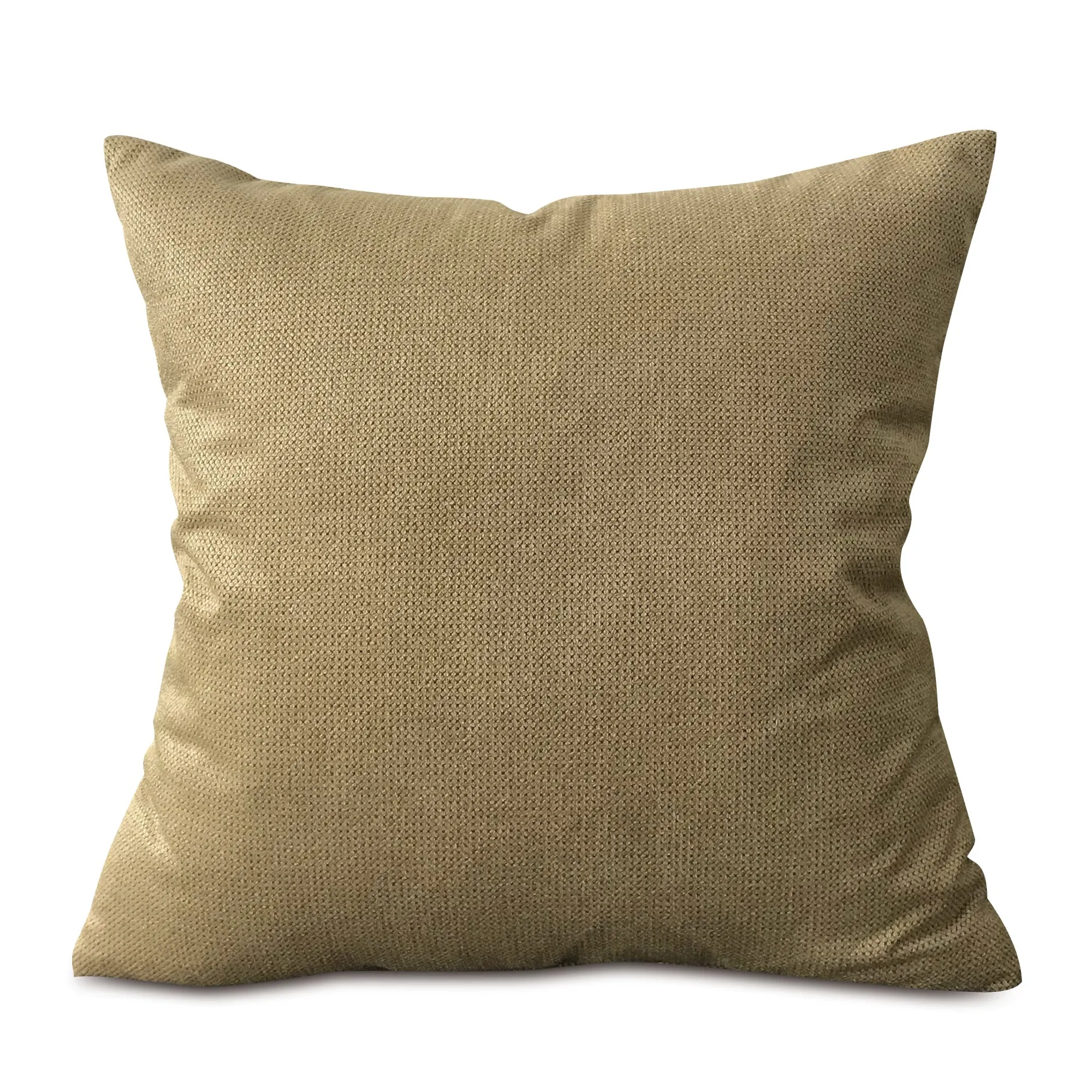 Metallic Taupe Textured Woven Throw Pillow Cover 22x22