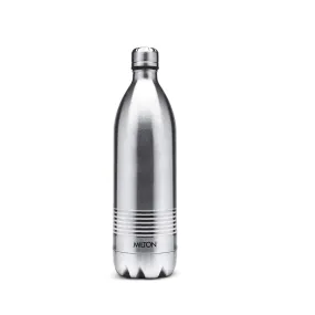 Milton Water Bottle Duo DLX 1000 Thermosteel 24 Hours Hot and Cold Water Bottle, 1 Litre, Silver