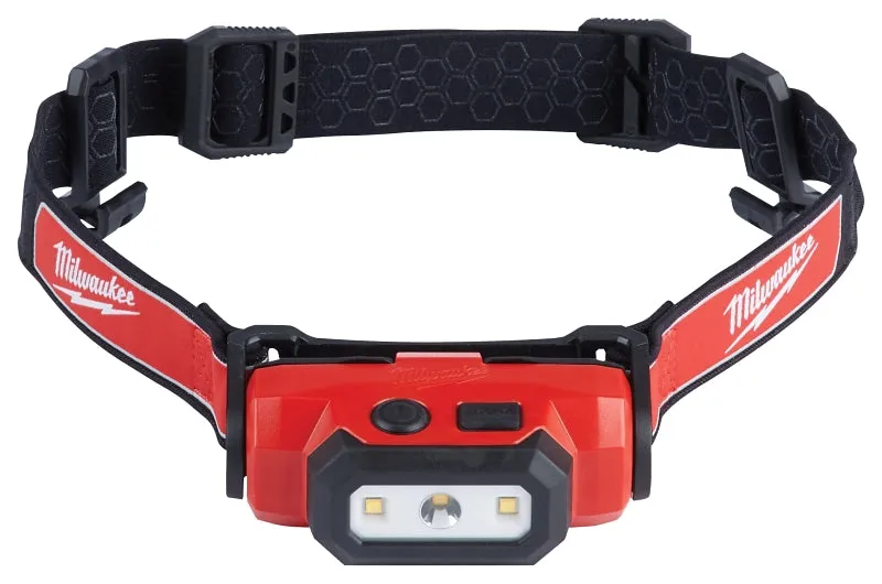 Milwaukee 2111-21 Headlamp, Lithium Battery, LED Lamp, 475 Lumens, 31 hr Run Time, Red :EA: QUANTITY: 1