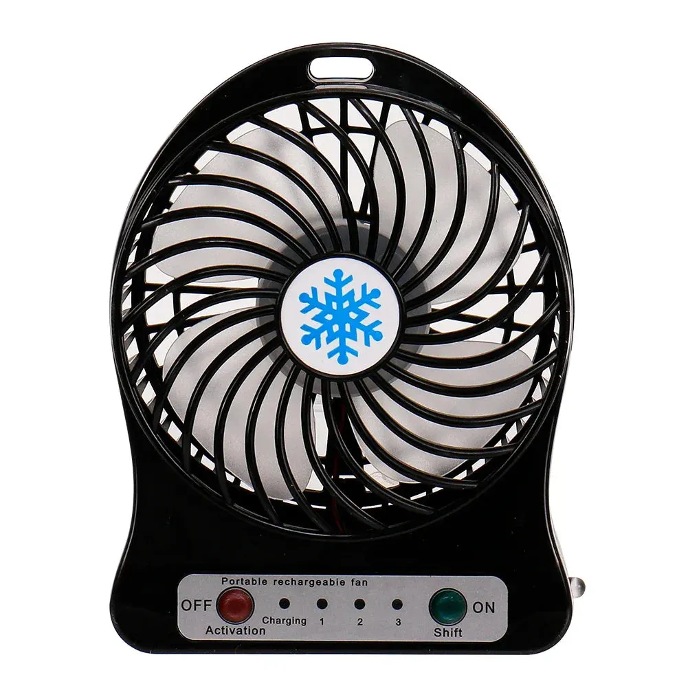 Mini fan portable USB charging LED light