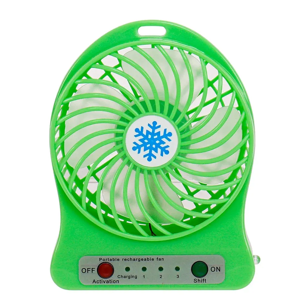 Mini fan portable USB charging LED light