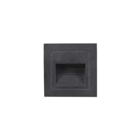 Minimalistic Black Aluminum LED Footlight for Stairway - Quadrilateral Recessed Wall Light