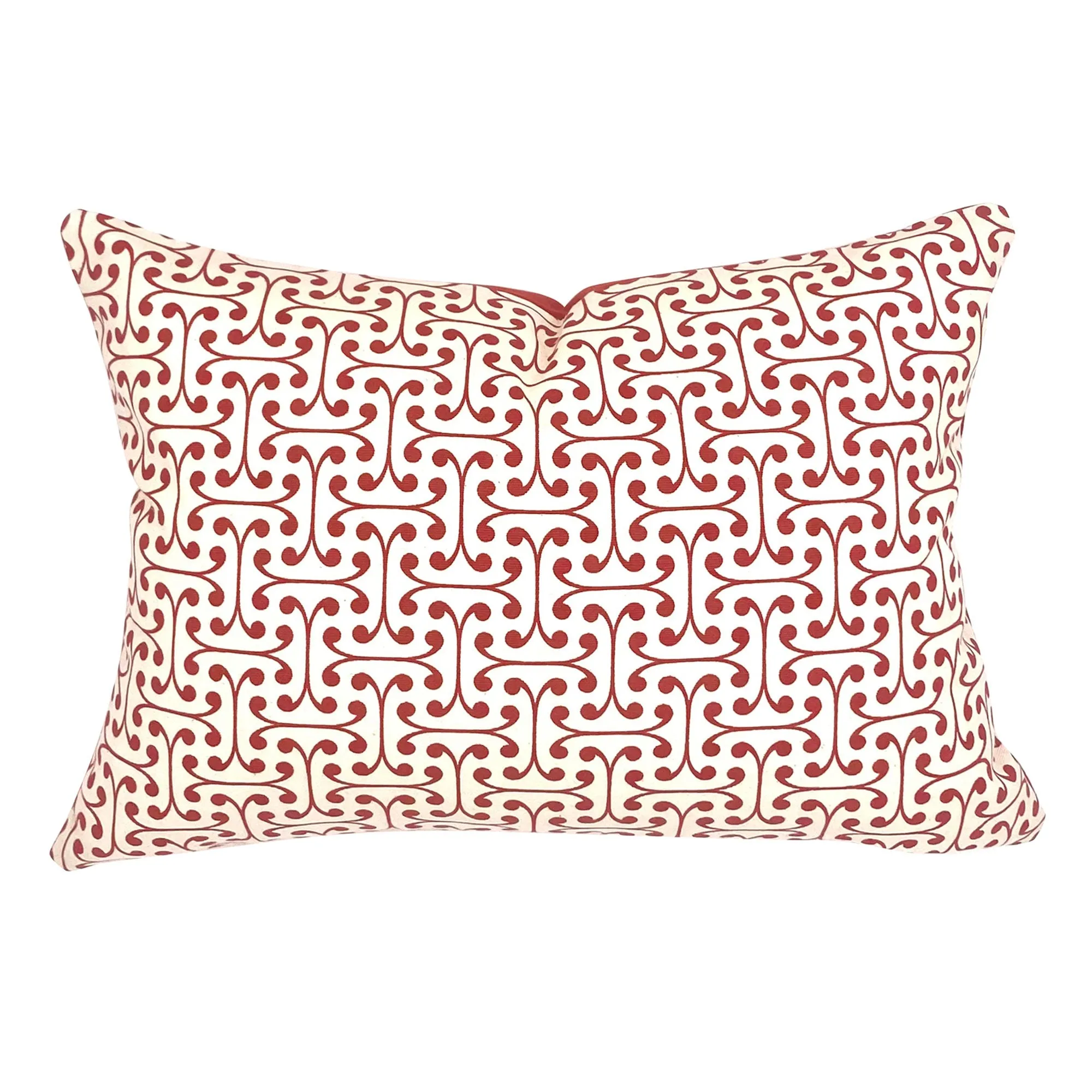 Modern Red Dotted Trellis Lumbar Pillow Cover 12x18