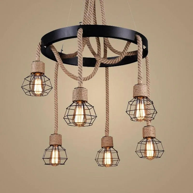 Montana - Vintage Hemp Rope Chandelier