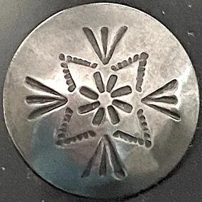 Mountain Blossom, Shank Back Metal Button Silver 13/16" / 20mm  #MV-21