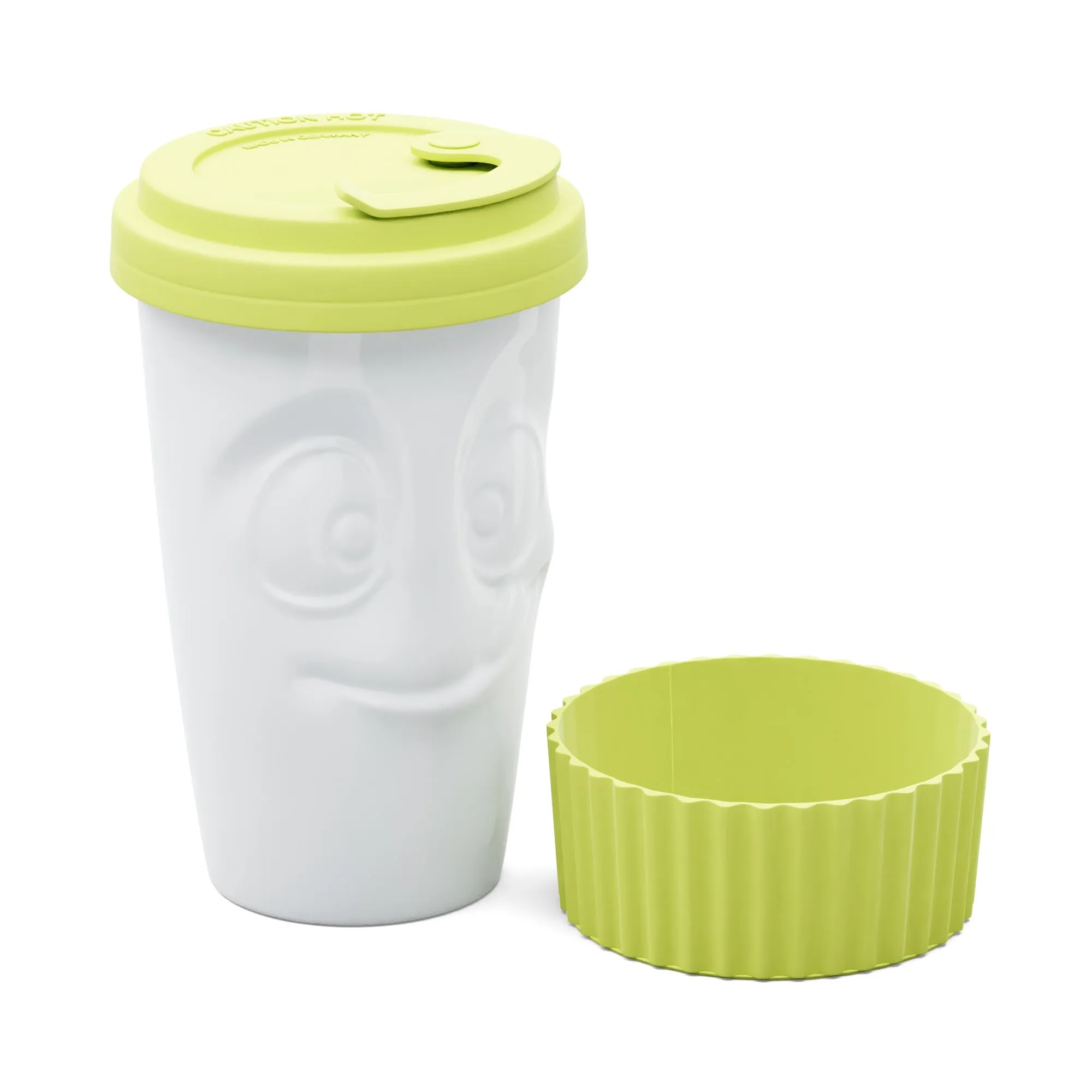 Mug To Go Tasty – Lime Color (No Handle, Protective Sleeve)