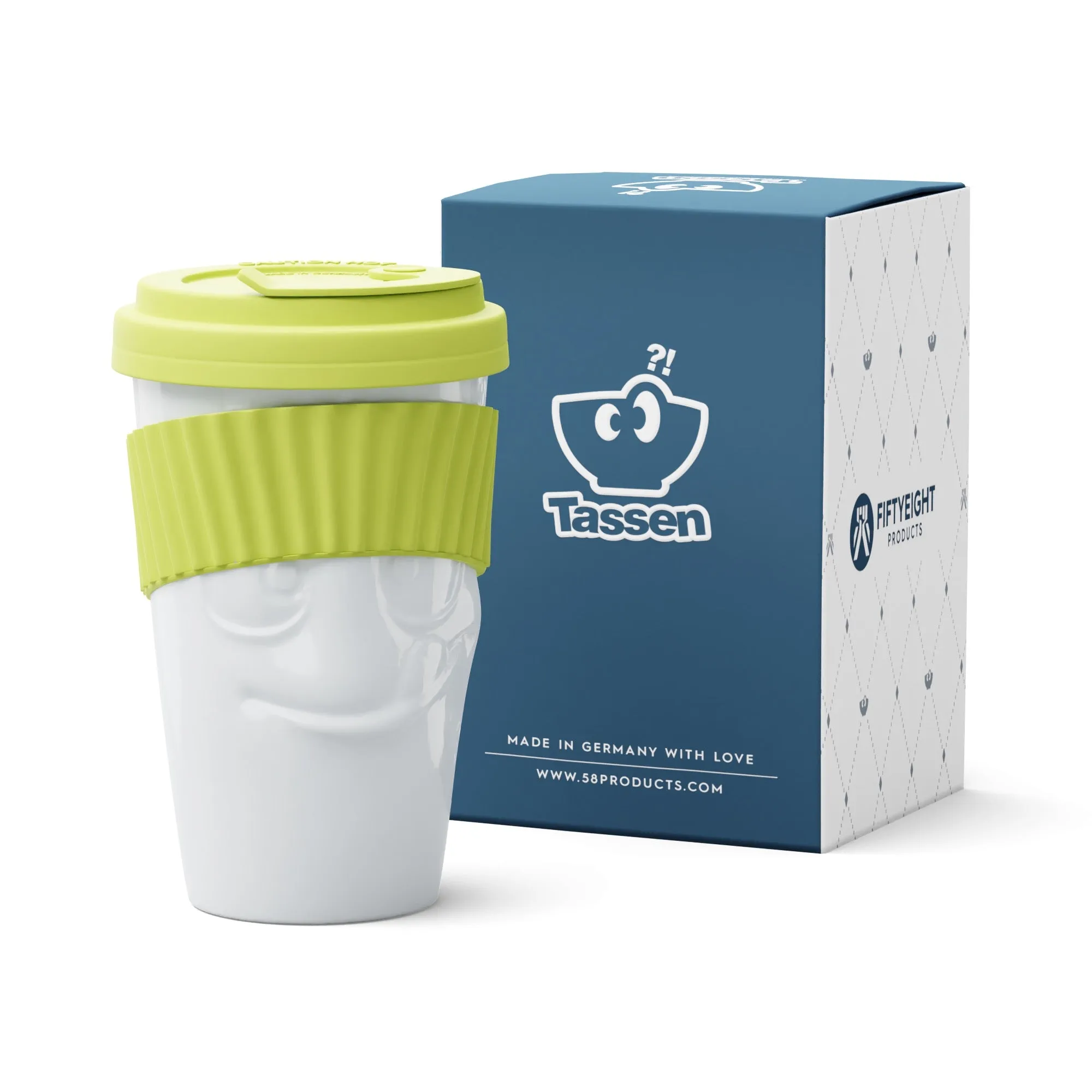 Mug To Go Tasty – Lime Color (No Handle, Protective Sleeve)