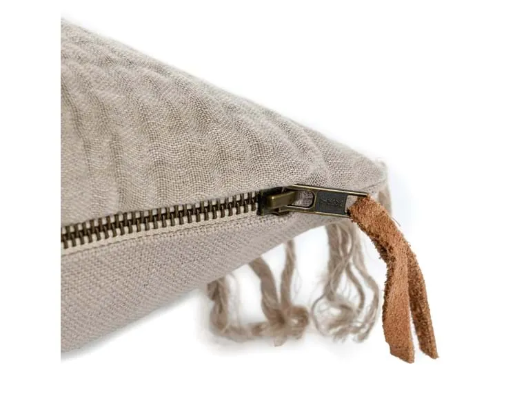 Natural Lumbar Pillow With Fringe