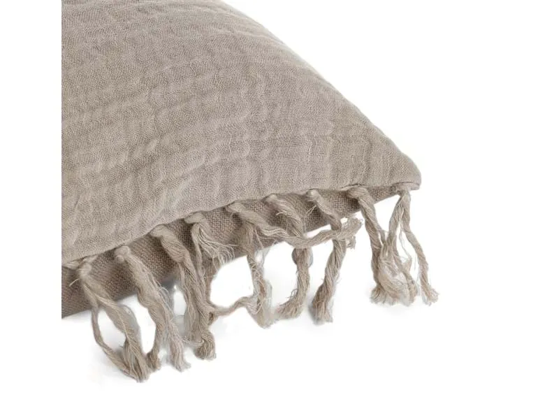 Natural Lumbar Pillow With Fringe