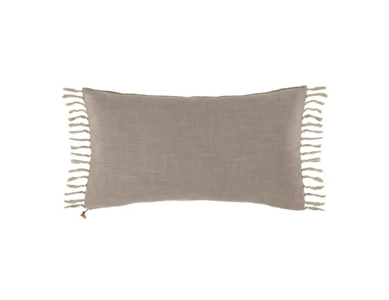 Natural Lumbar Pillow With Fringe