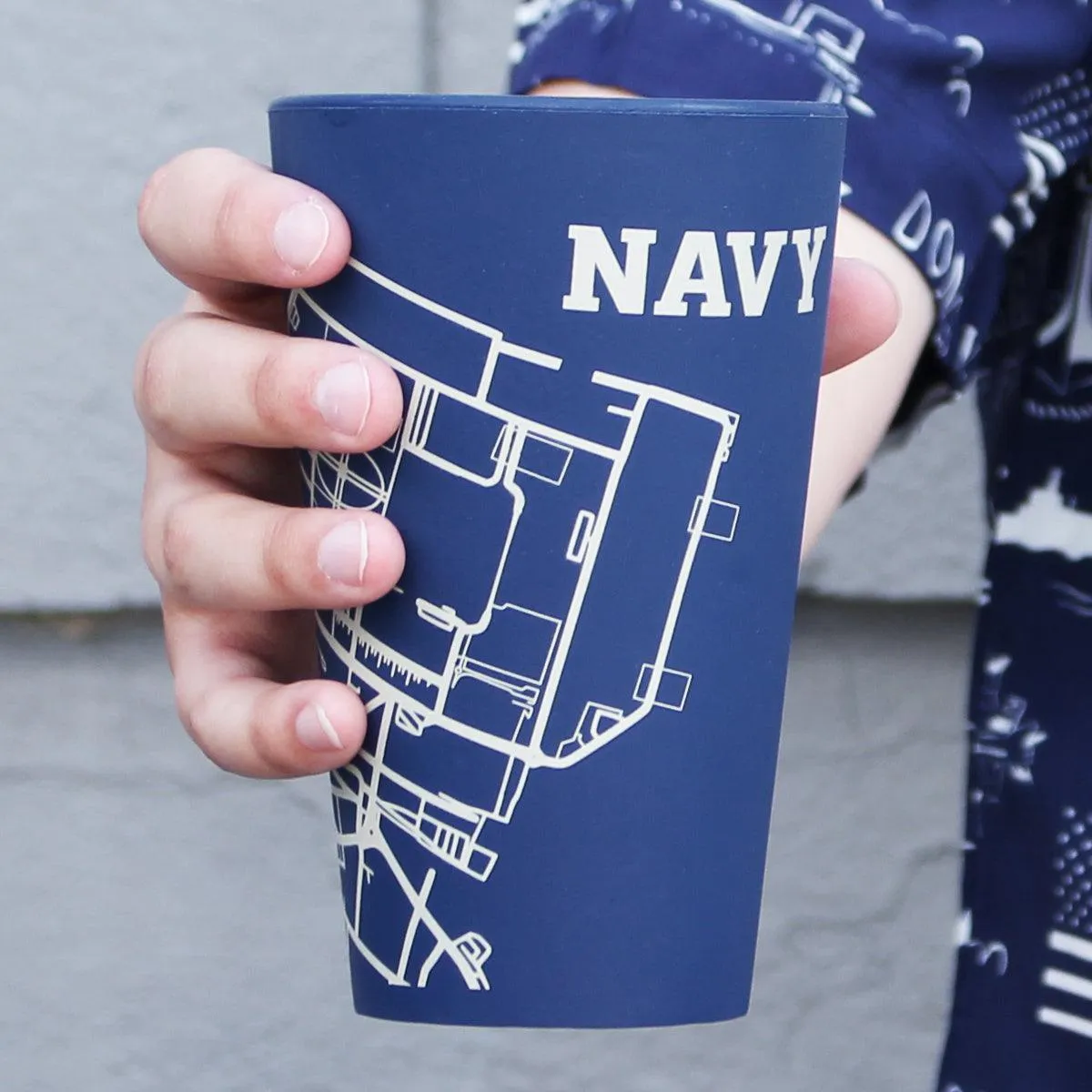 Navy University Map / Silicone Pint Glass