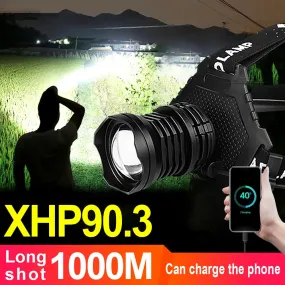 New Super Bright Headlamp XHP70 Rechargeable LED Head Flashlight Waterproof Head LED Light Camping Torch Fishing Head Lamp