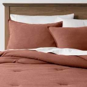 New - Threshold 3-Piece Cotton Linen Comforter Set OEKO-TEX Space Dyed