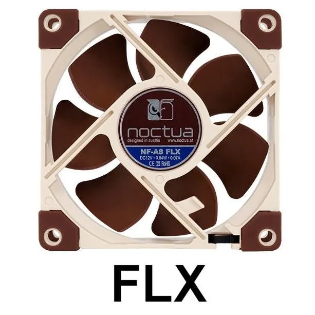 Noctua  80x80x25mm 12 Volt 3 Pin Fan NF-A8 FLX