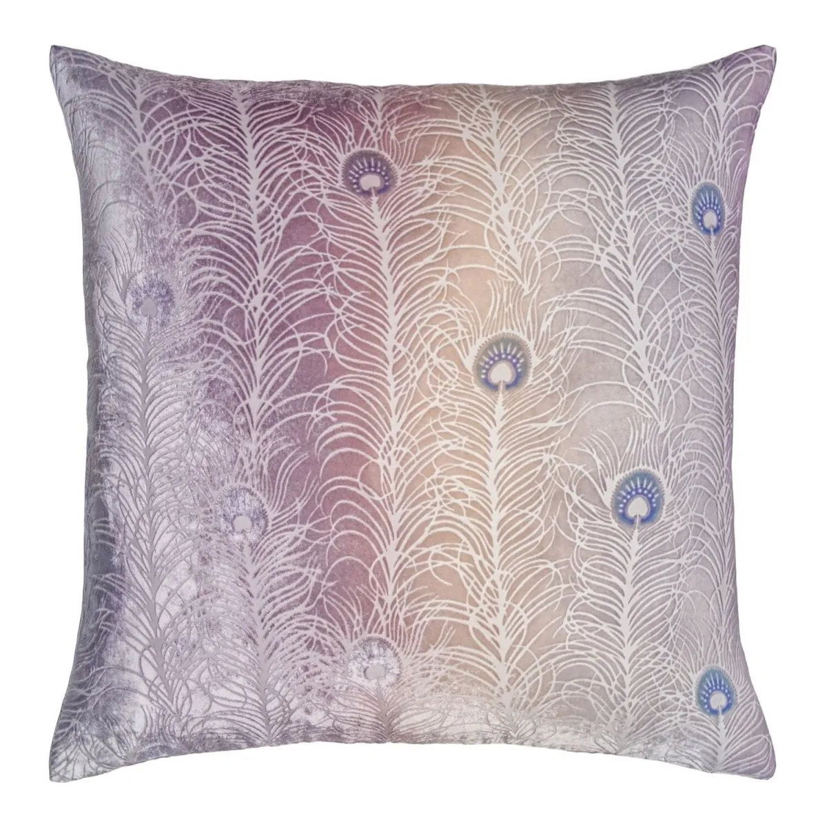 Opal Peacock Feather Pillow by Kevin O'Brien Studio