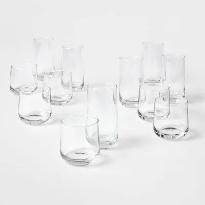 Open Box - 12pc Glass Shoreham Double Old Fashion and Highball Glasses Set  - Threshold