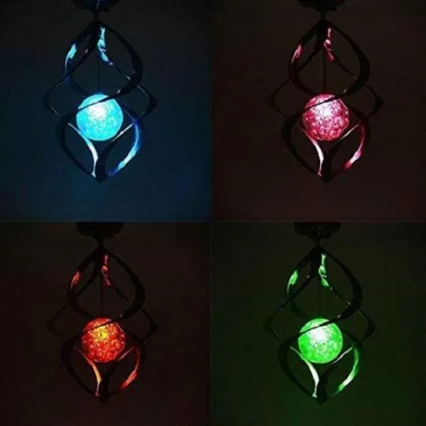 Outdoor Solar Lights Spiral Wind Chimes