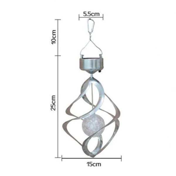 Outdoor Solar Lights Spiral Wind Chimes