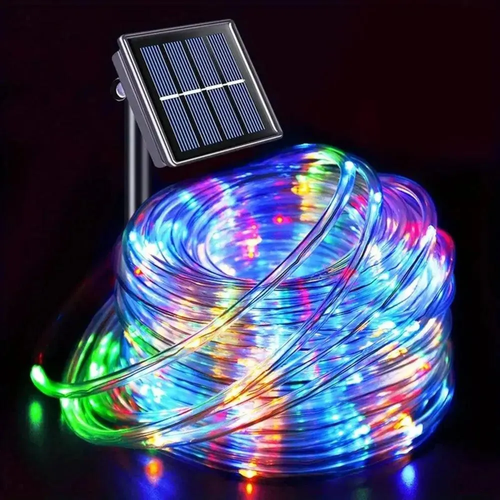 Outdoor Solar Tube Rope Led Light Garden Christmas Decoration 22m/12m Xmas Wedding Garland WaterProof String Light Fairy Strip