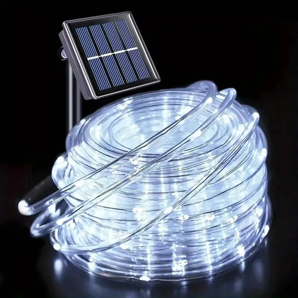 Outdoor Solar Tube Rope Led Light Garden Christmas Decoration 22m/12m Xmas Wedding Garland WaterProof String Light Fairy Strip