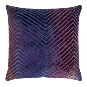 Peacock Chevron Velvet Pillows by Kevin O'Brien Studio