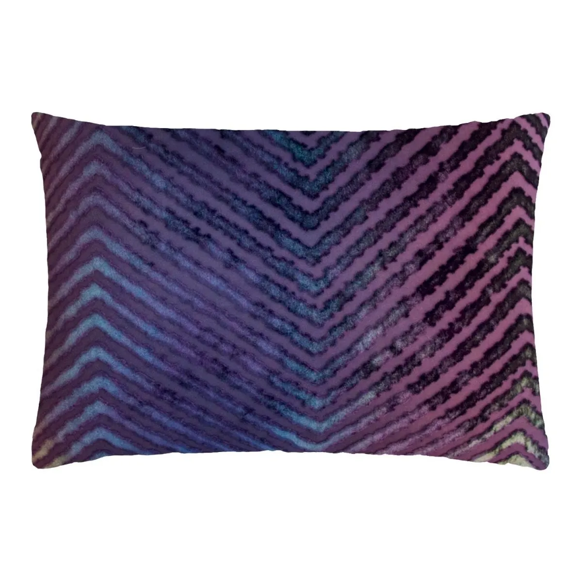 Peacock Chevron Velvet Pillows by Kevin O'Brien Studio