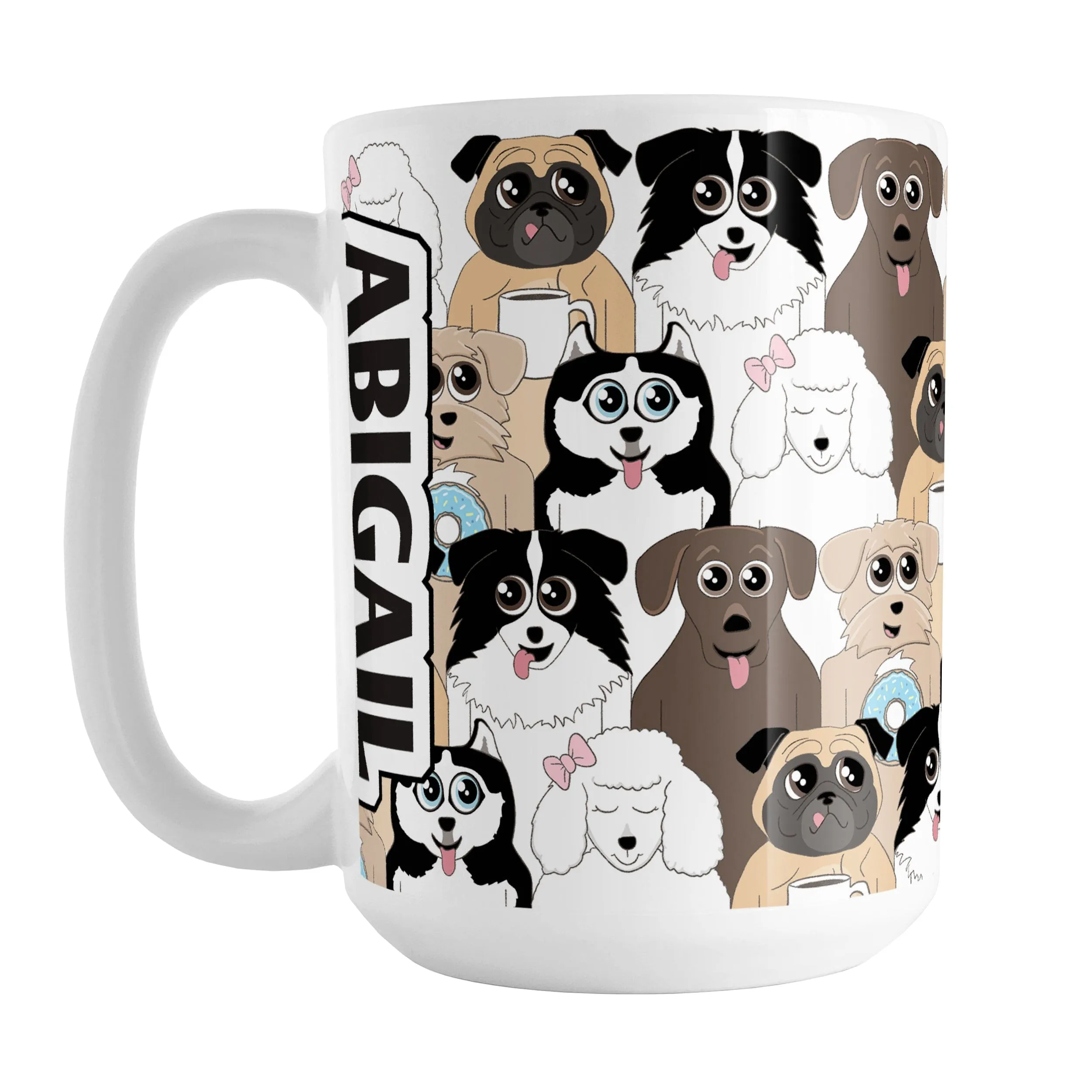 Personalized Cute Dog Stack Pattern Mug