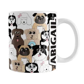 Personalized Cute Dog Stack Pattern Mug