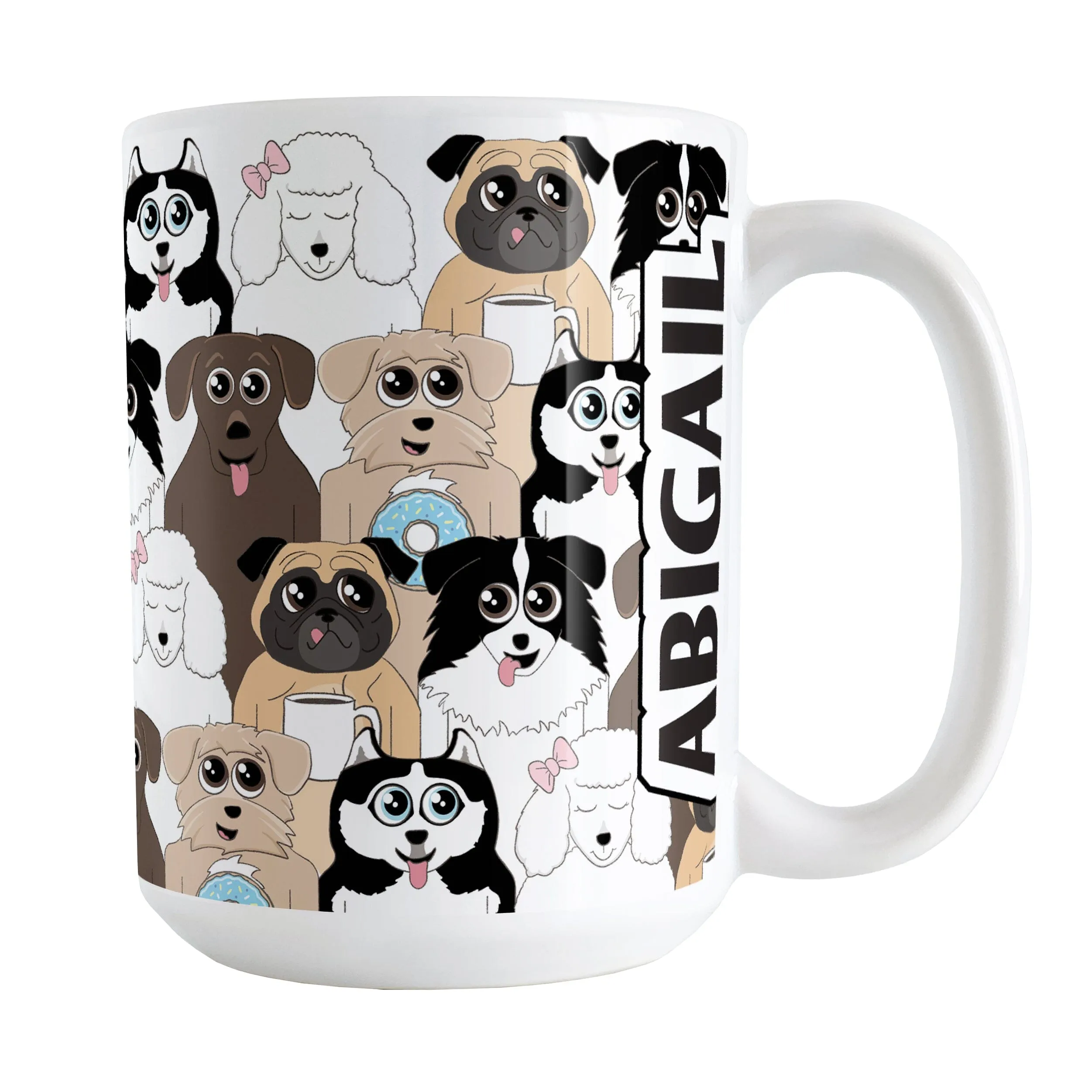 Personalized Cute Dog Stack Pattern Mug