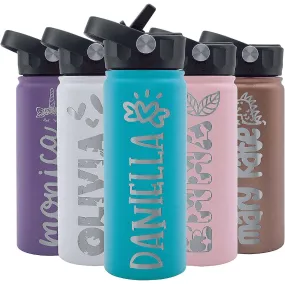 Personalized Kids Water Bottle for School, Daycare