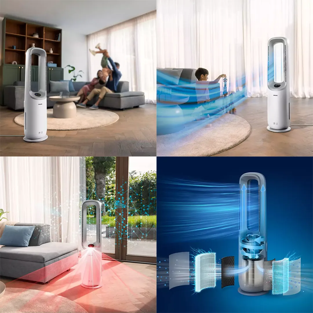 Philips AMF765 Air Performer Series 7000 70m² 2-in-1 Air Purifier And Tower Fan