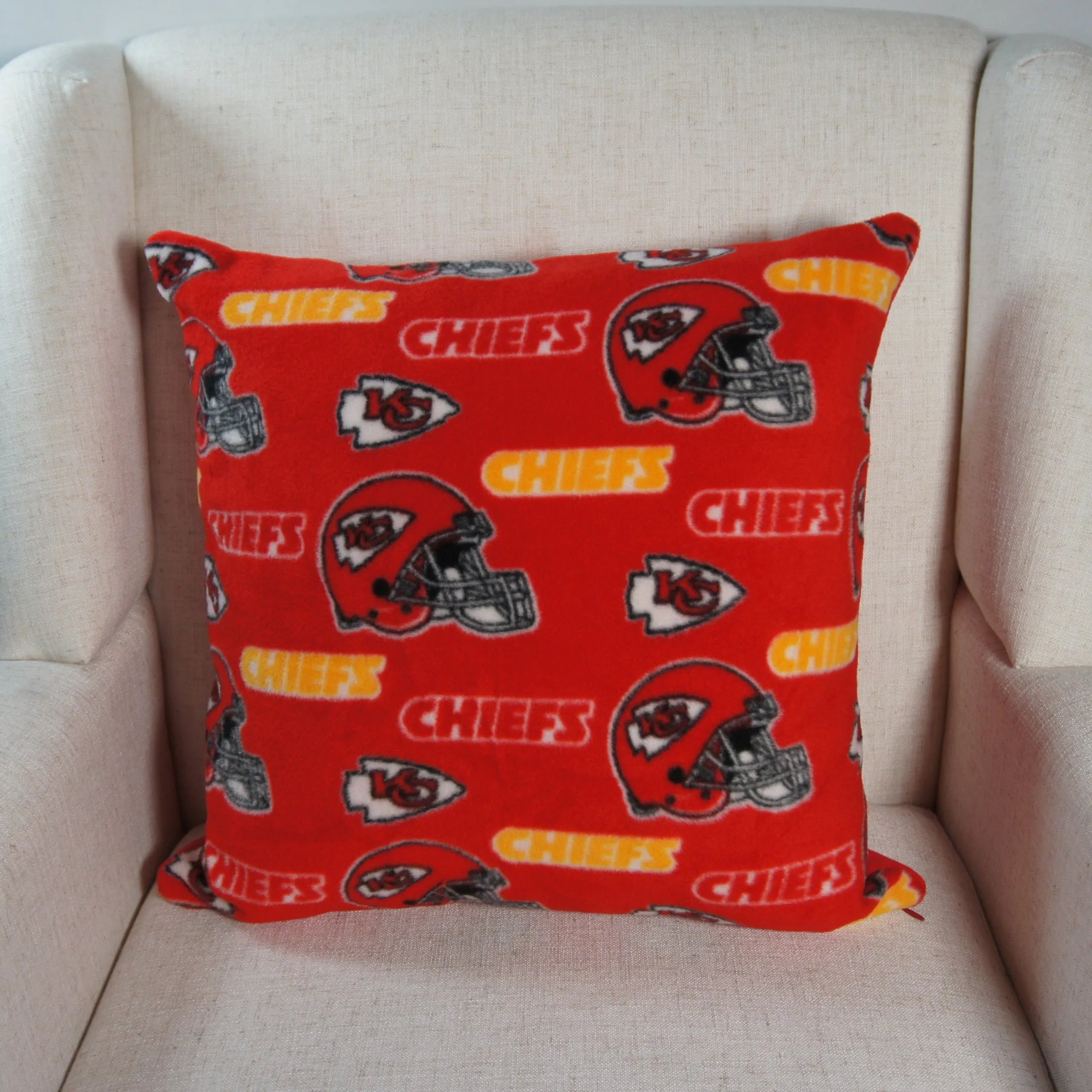 Pillows - Brand Loyalty - NFL - Kansas City - Chiefs - Helmets - 18 inch