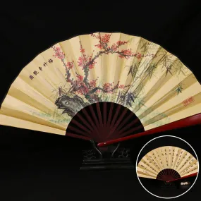 Plum & Bamboo Painting Handmade Traditional Chinese Folidng Fan Decorative Fan