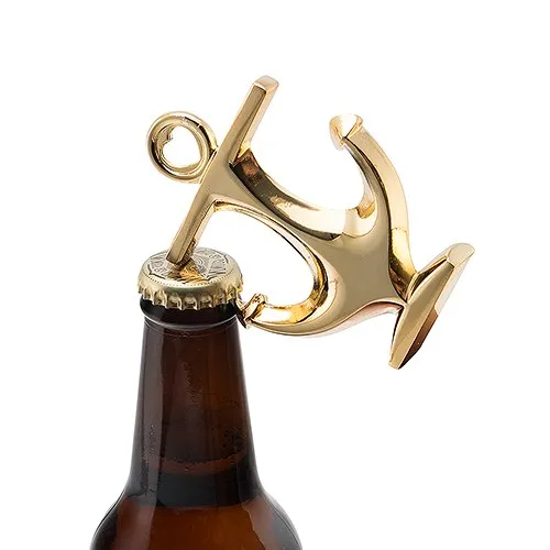 POLISHED GOLD ANCHOR BOTTLE OPENER