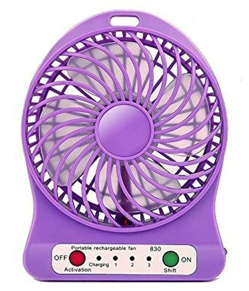 Portable 3 Gear Speed 4.5W Cooling Fan Mini USB 3.7V LED Fan Li-ion 2200mAh Battery Rechargeable Multifunctional Fan