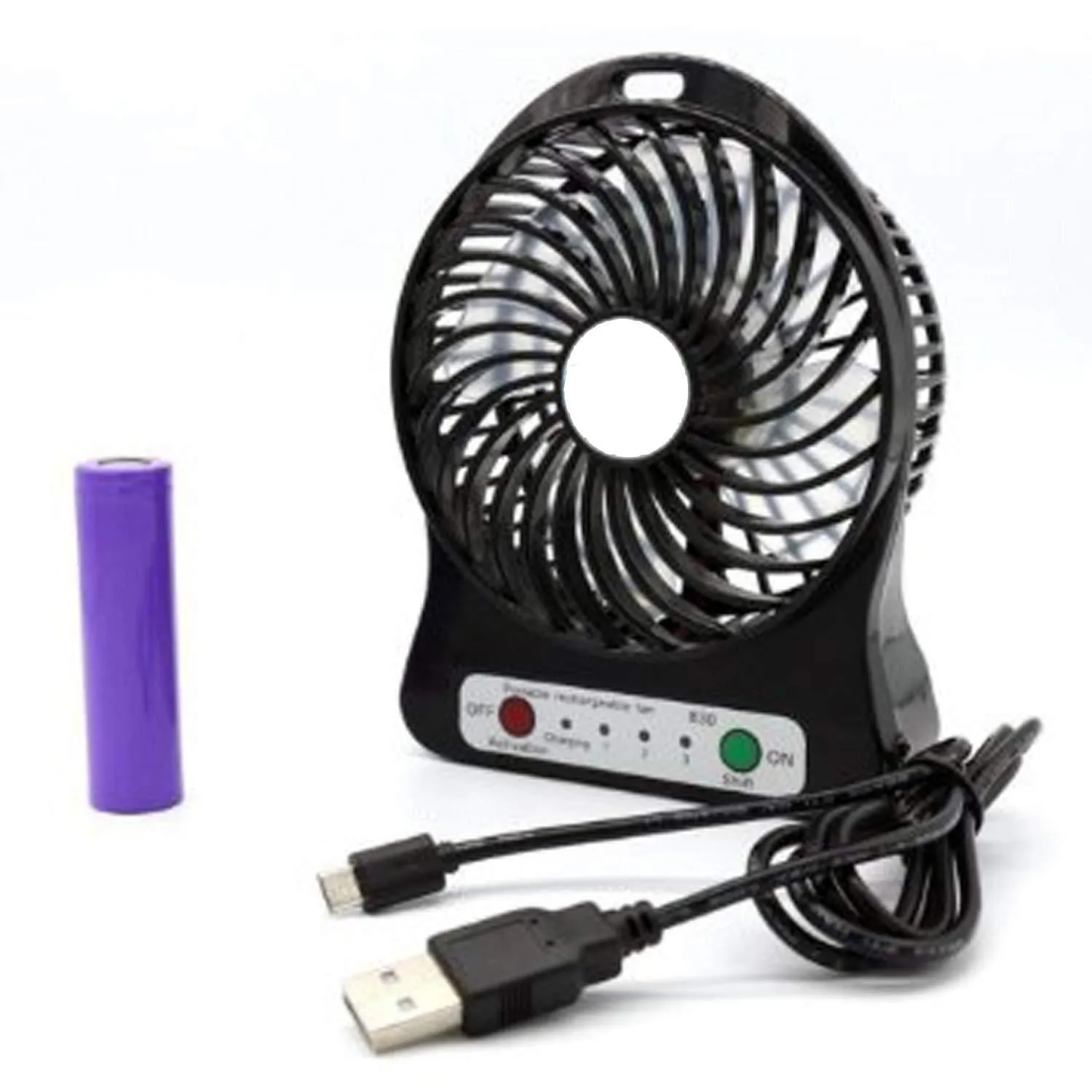 Portable 3 Gear Speed 4.5W Cooling Fan Mini USB 3.7V LED Fan Li-ion 2200mAh Battery Rechargeable Multifunctional Fan